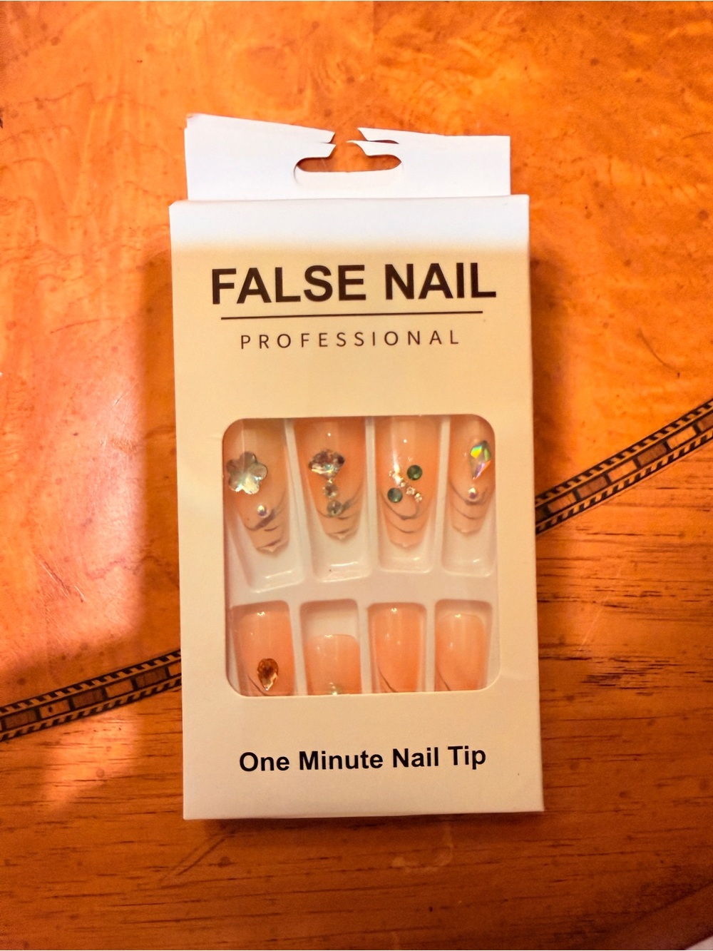 Professional One Minute Nail Tip - Nude with Rhinestones
